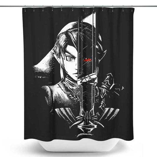 A Hero's Dark Reflection - Shower Curtain