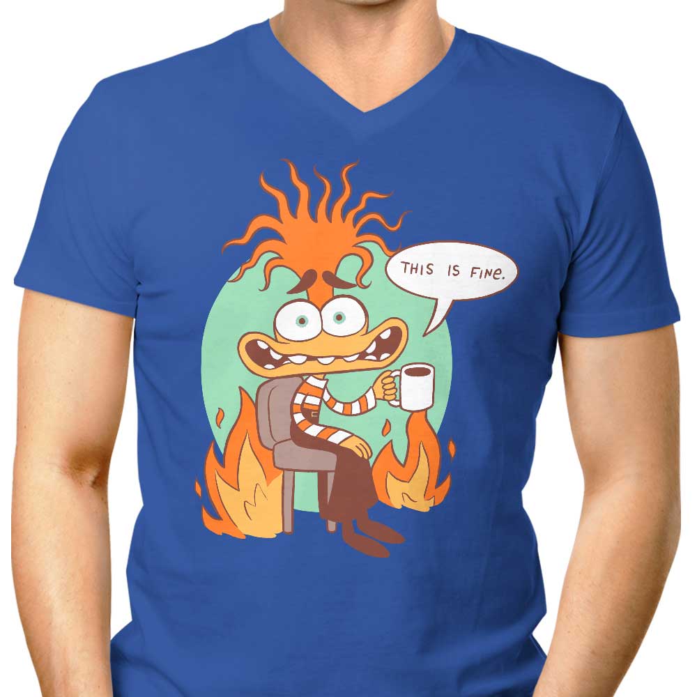 Anxiety is Fine - Men's V-Neck