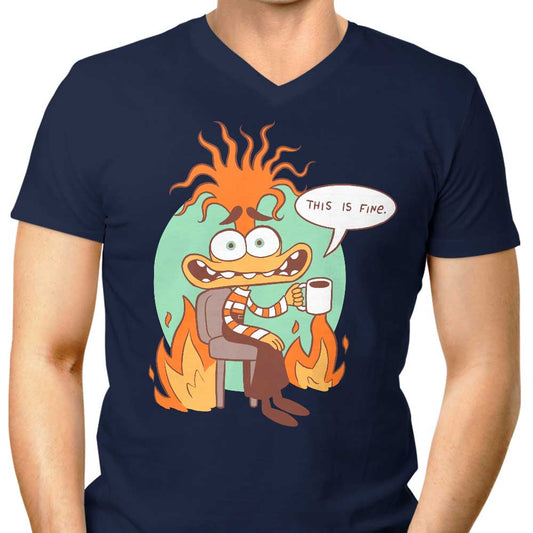 Anxiety is Fine - Men's V-Neck