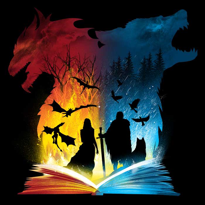 Book of Fire and Ice - Throw Pillow