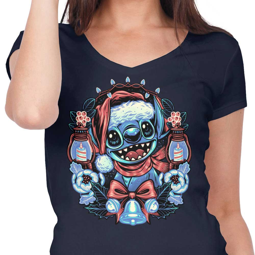 Christmas Alien - Women's V-Neck