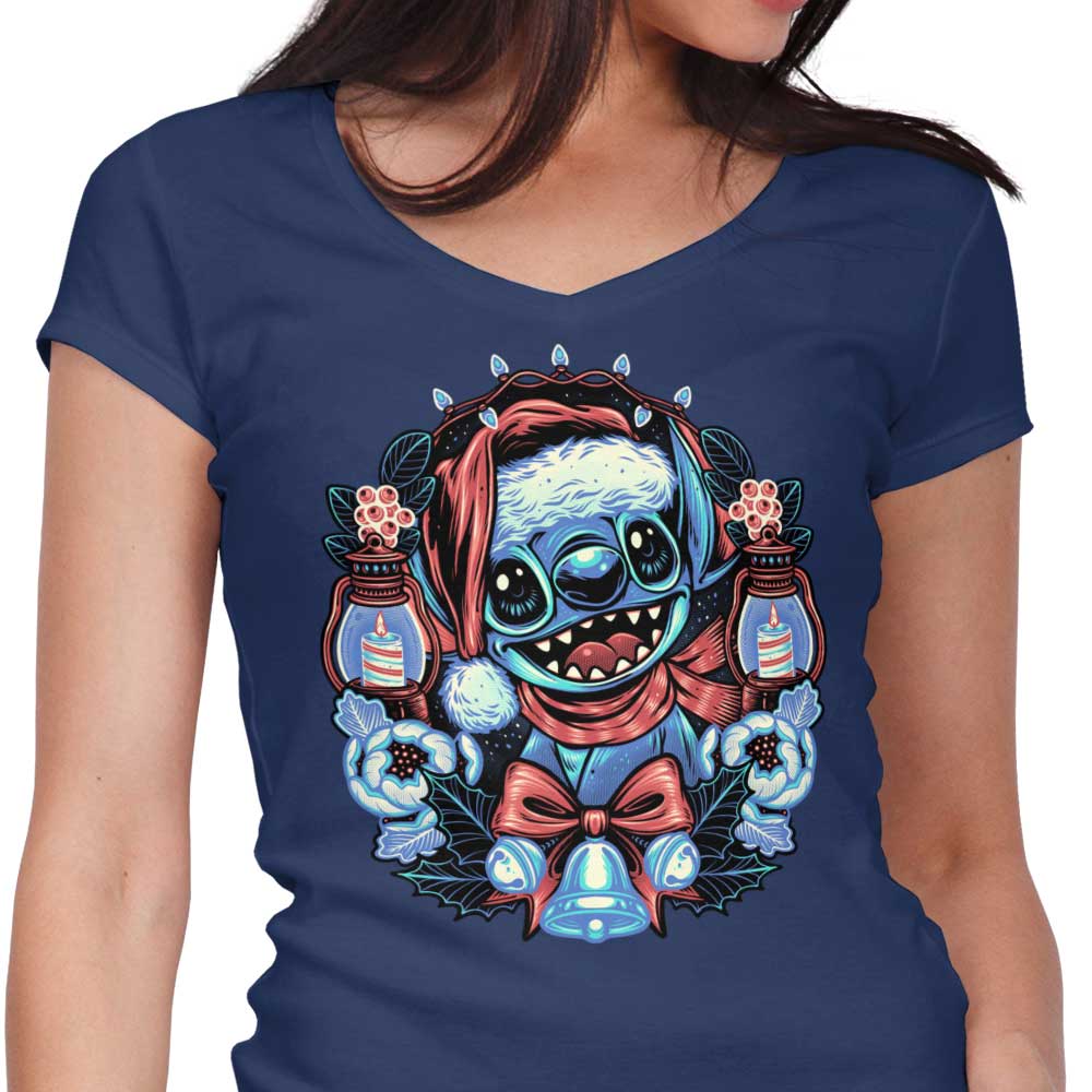 Christmas Alien - Women's V-Neck