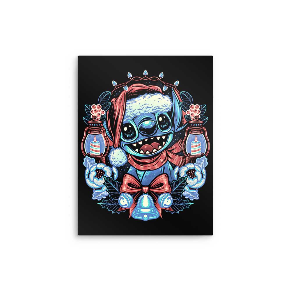 Christmas Alien - Metal Print