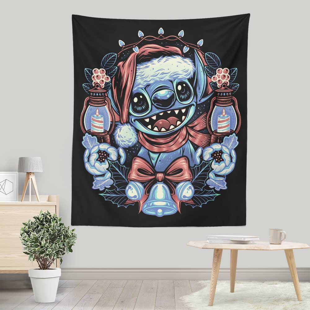 Christmas Alien - Wall Tapestry