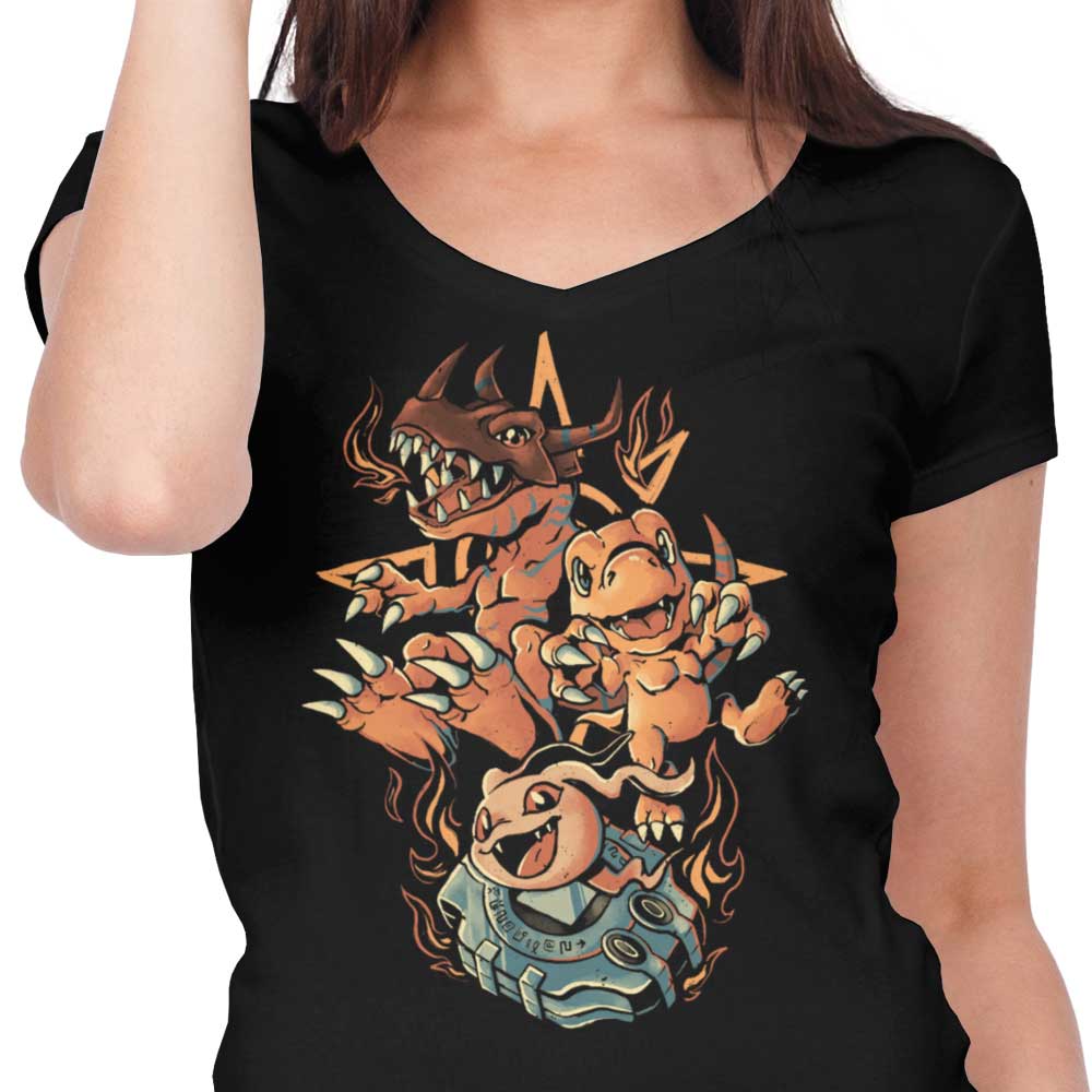 Digital Dino Evolution - Women's V-Neck