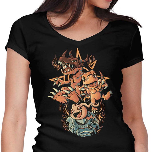 Digital Dino Evolution - Women's V-Neck