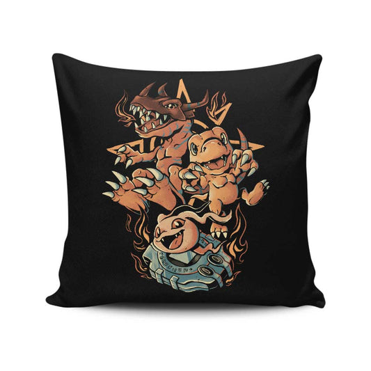 Digital Dino Evolution - Throw Pillow