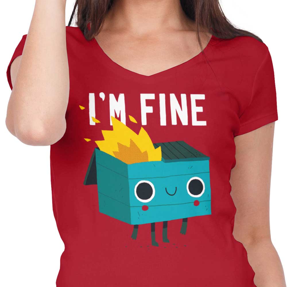 Dumpster is Fine - Women's V-Neck