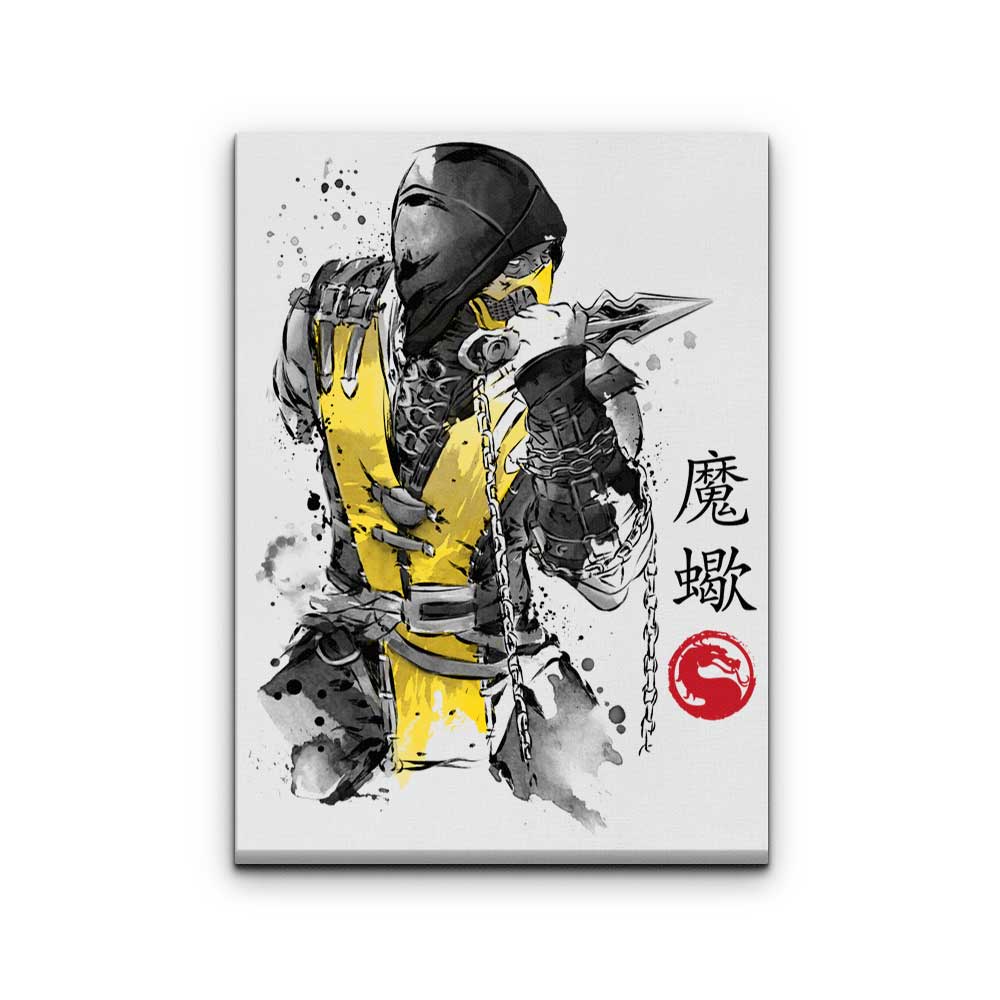 Fire Warrior Sumi-e - Canvas Print