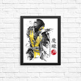 Fire Warrior Sumi-e - Posters & Prints