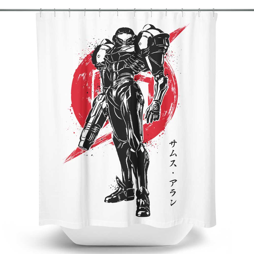 Galactic Bounty Hunter Sumi-e - Shower Curtain