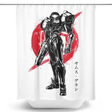 Galactic Bounty Hunter Sumi-e - Shower Curtain