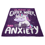 Glitter, Water, and Anxiety - Fleece Blanket