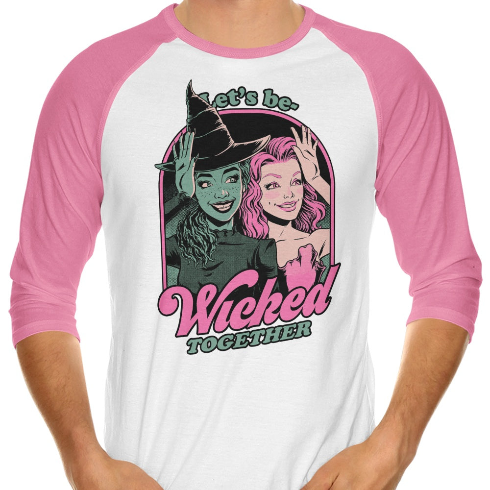 Green and Pink Witches - 3/4 Sleeve Raglan T-Shirt