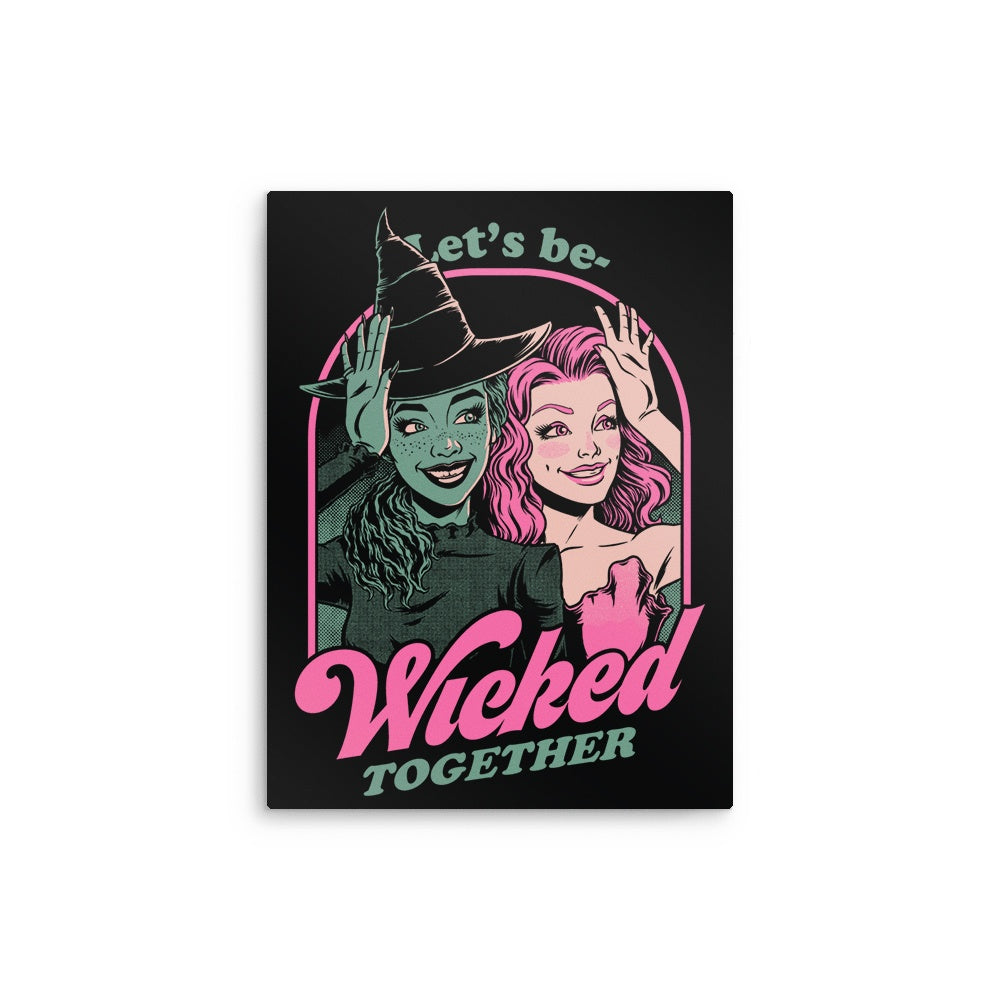 Green and Pink Witches - Metal Print