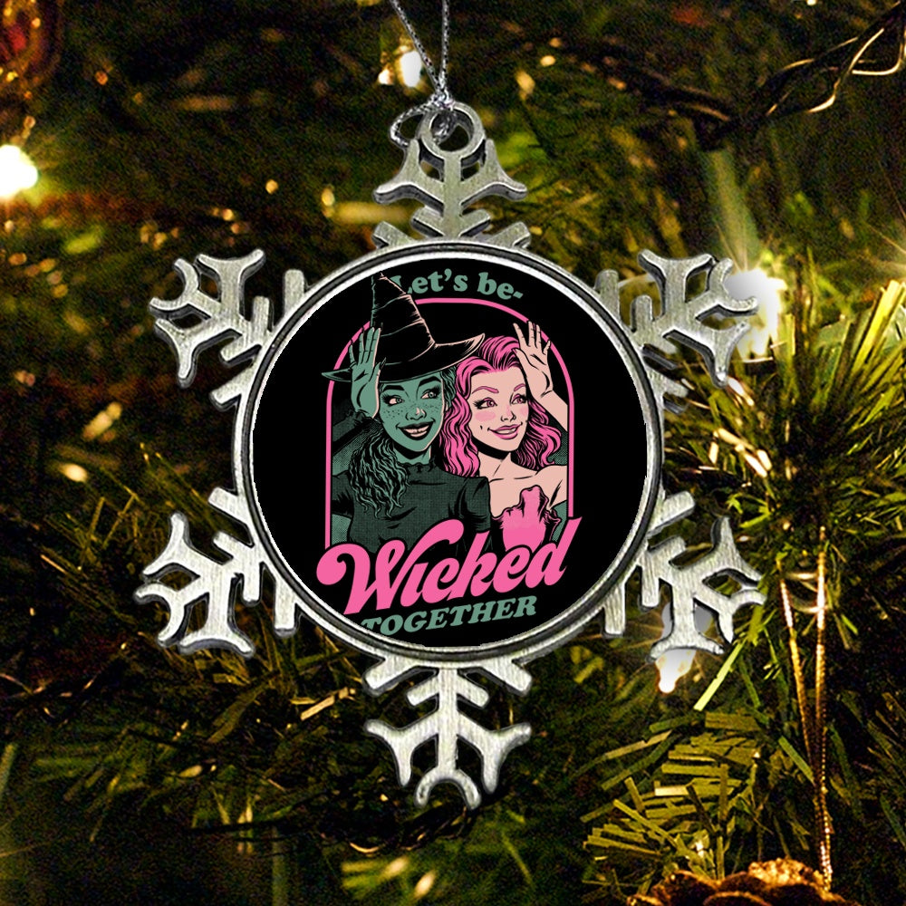 Green and Pink Witches - Ornament