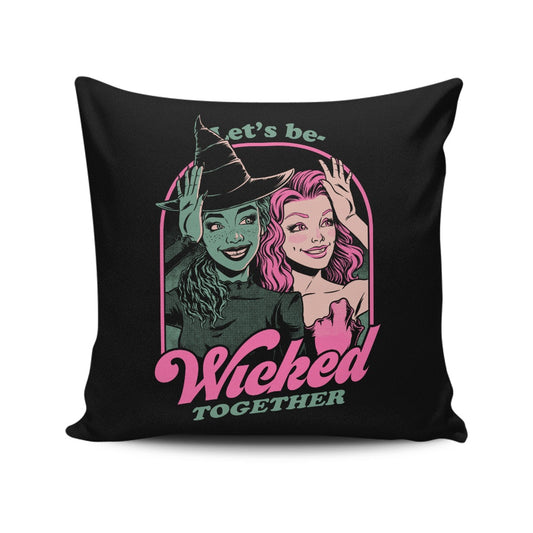 Green and Pink Witches - Throw Pillow