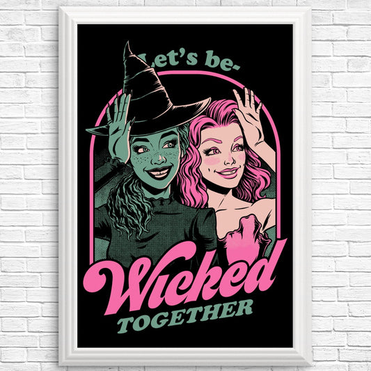 Green and Pink Witches - Posters & Prints