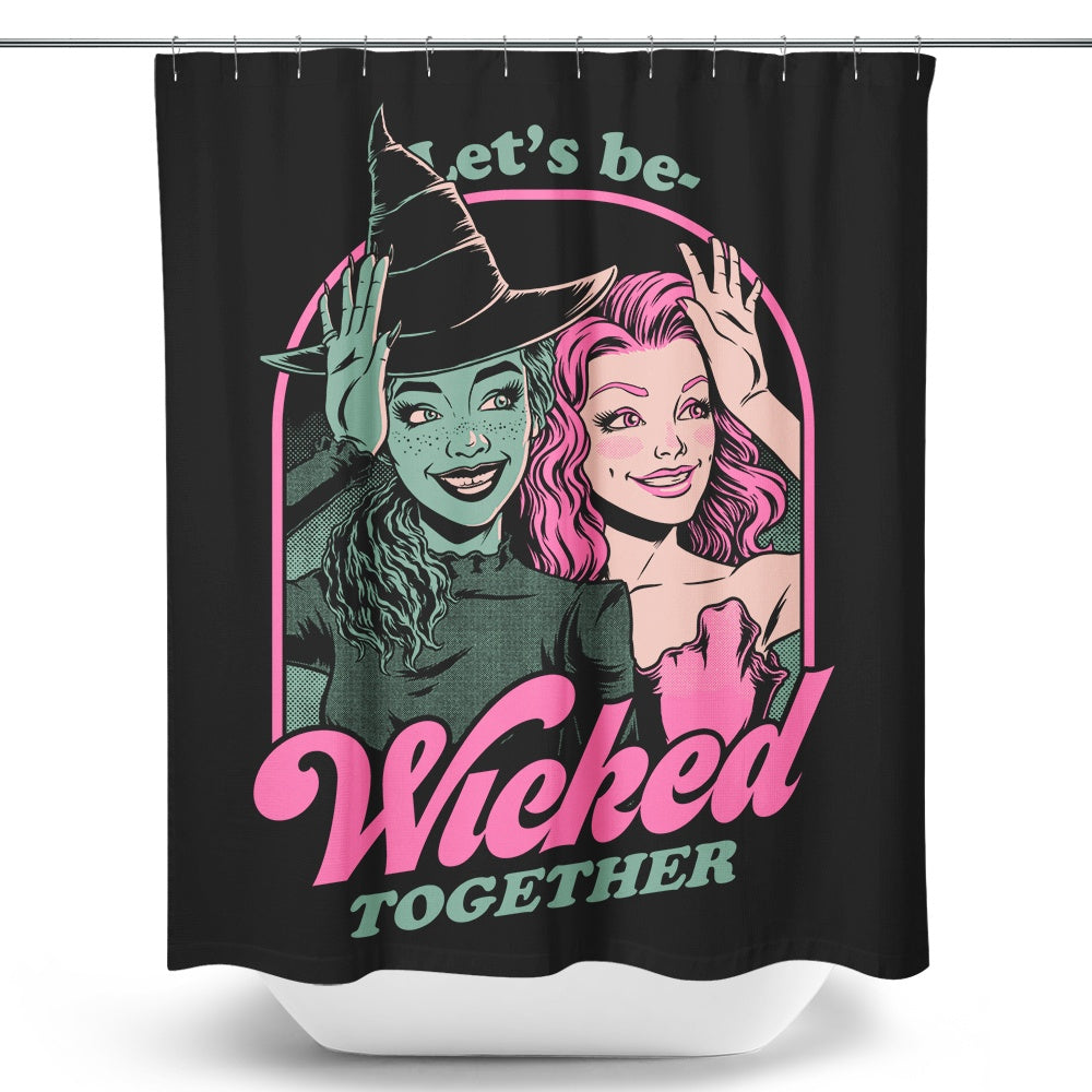 Green and Pink Witches - Shower Curtain