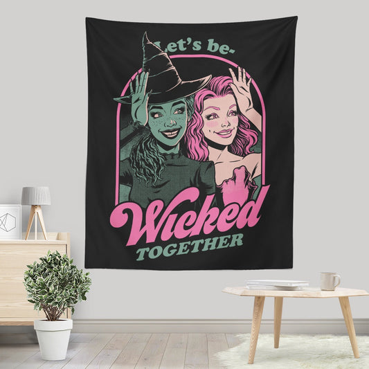 Green and Pink Witches - Wall Tapestry