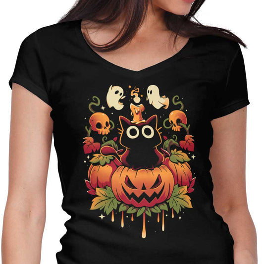 Halloween Candle Trick - Women's V-Neck