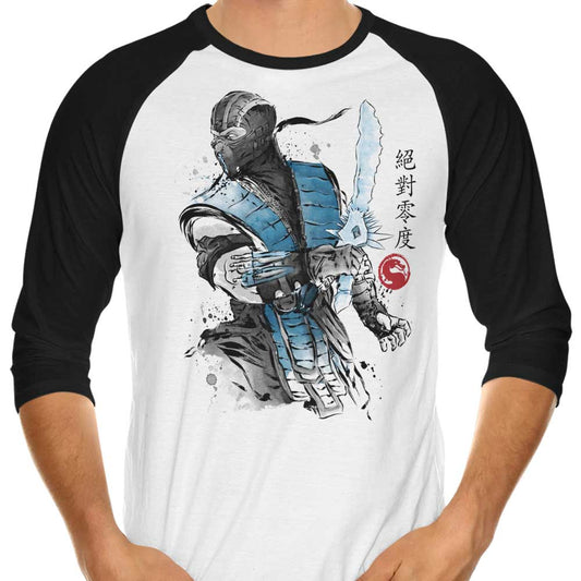 Ice Warrior Sumi-e - 3/4 Sleeve Raglan T-Shirt