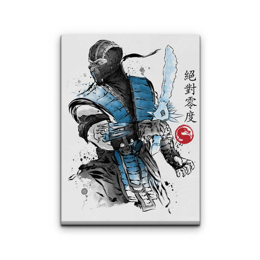 Ice Warrior Sumi-e - Canvas Print