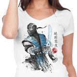 Ice Warrior Sumi-e - Women's V-Neck