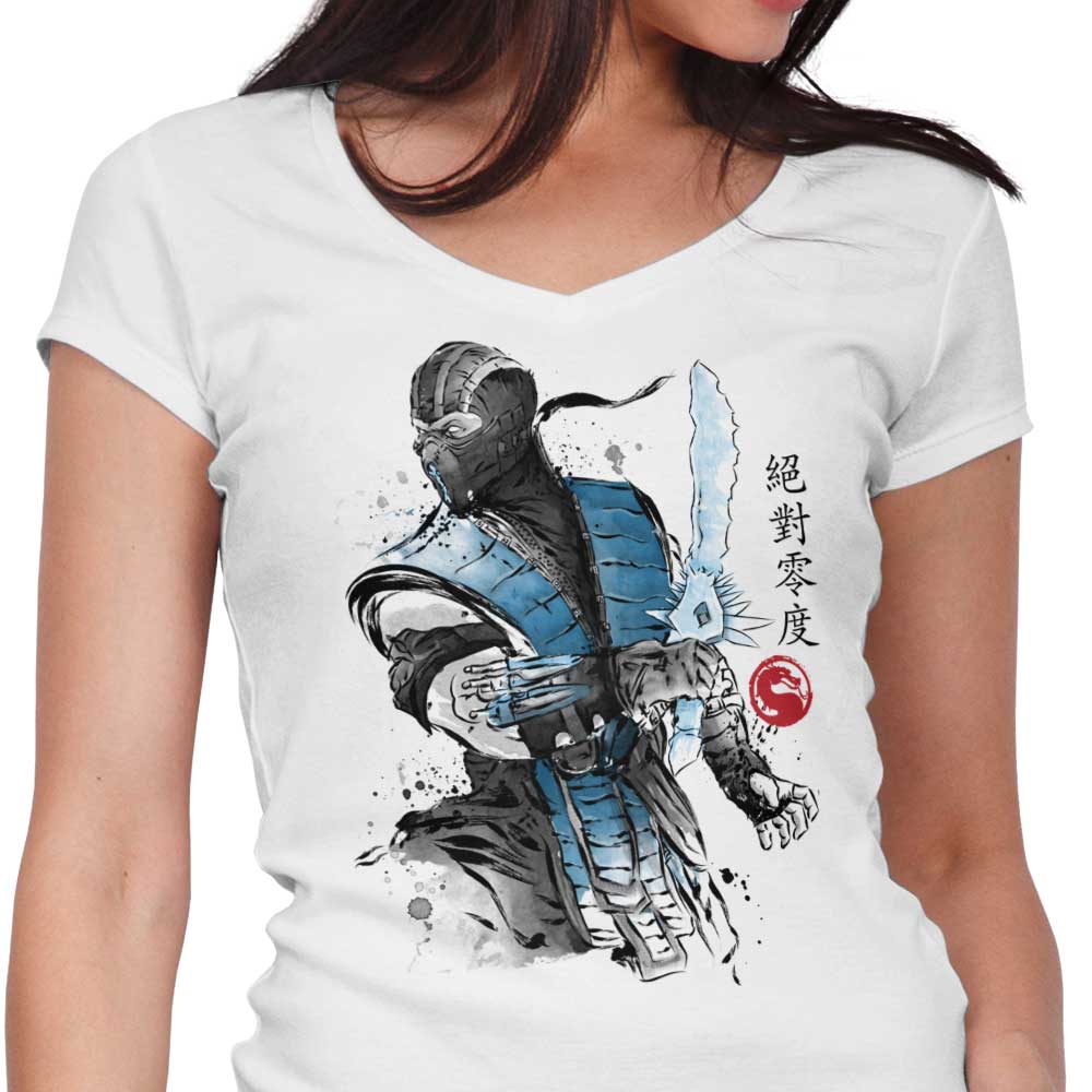 Ice Warrior Sumi-e - Women's V-Neck