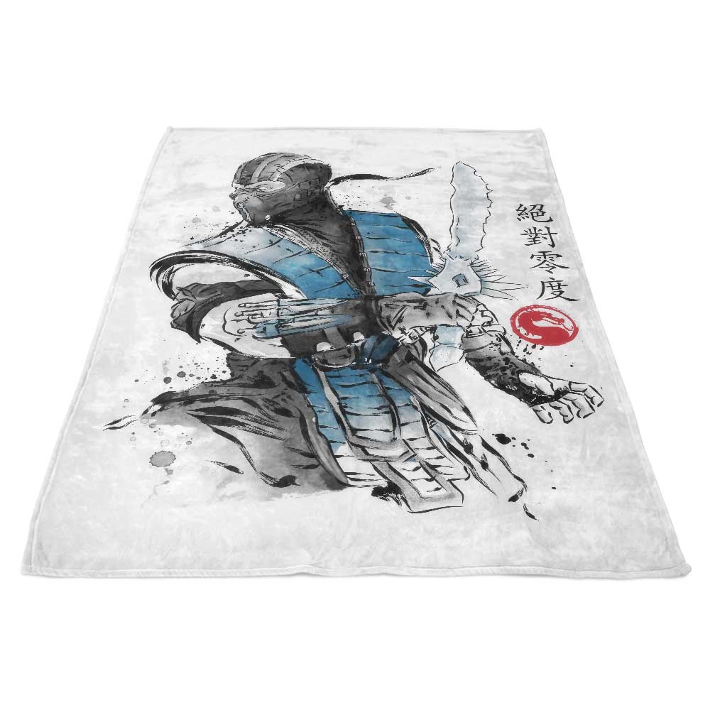 Ice Warrior Sumi-e - Fleece Blanket