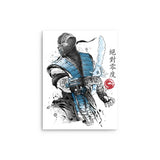 Ice Warrior Sumi-e - Metal Print