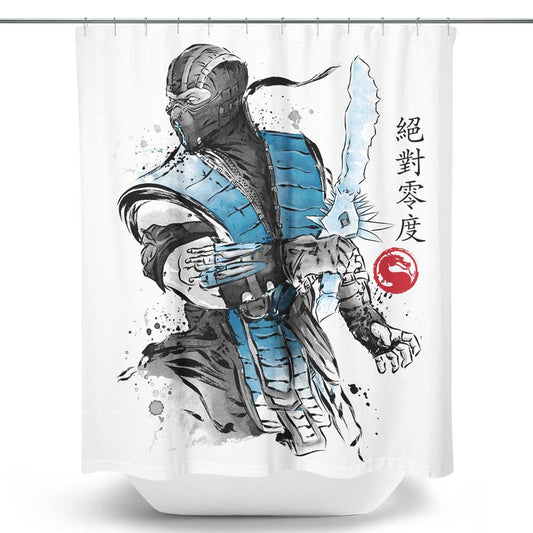 Ice Warrior Sumi-e - Shower Curtain