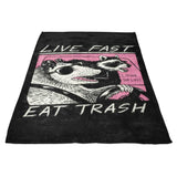 Live Fast, Eat Trash - Fleece Blanket