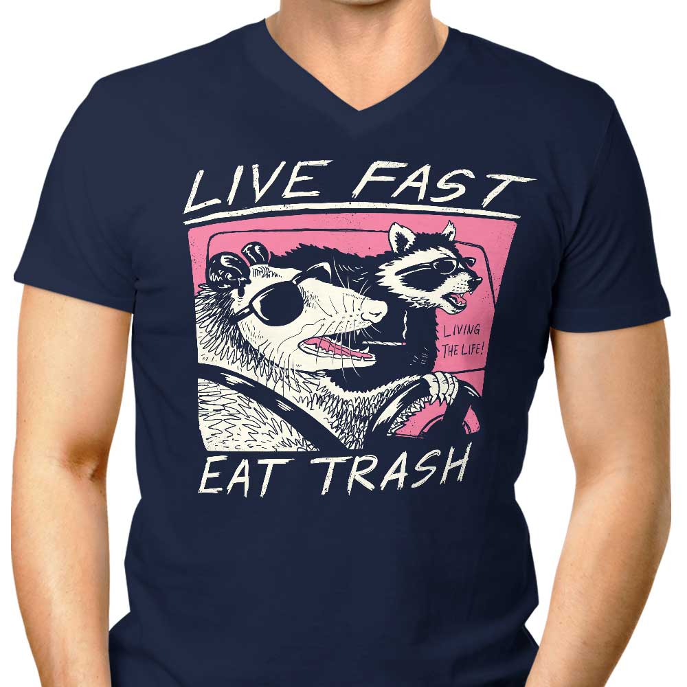 Live Fast, Eat Trash - Men's V-Neck