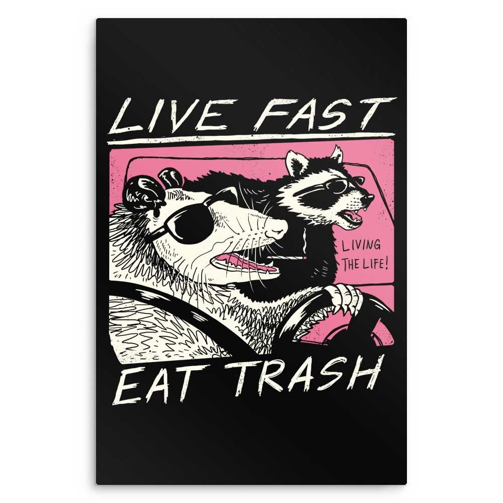 Live Fast, Eat Trash - Metal Print