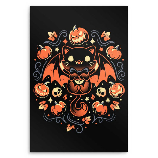 Midnight Vampire Cat - Metal Print