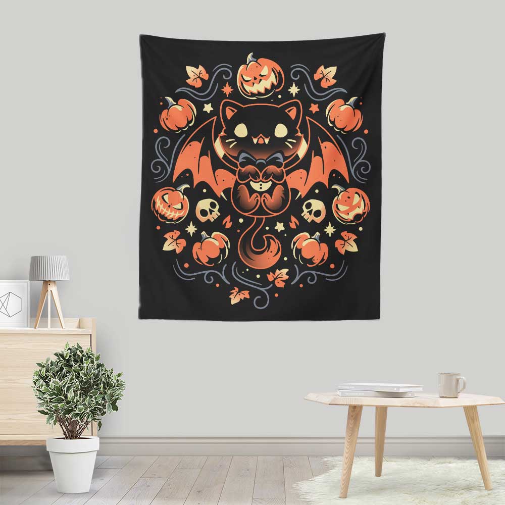 Midnight Vampire Cat - Wall Tapestry