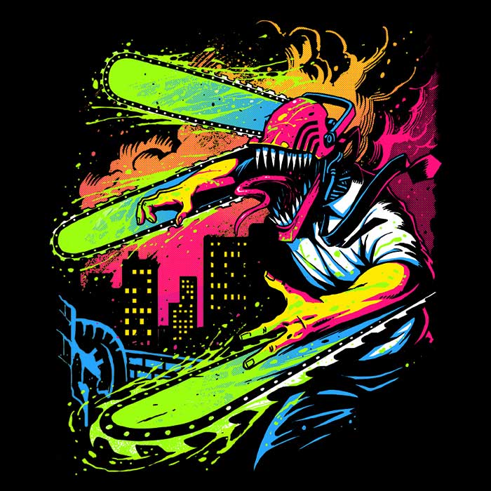 Neon Chainsaw - Fleece Blanket