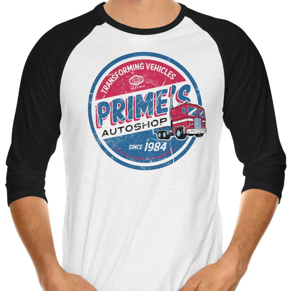 Prime's Auto Shop - 3/4 Sleeve Raglan T-Shirt