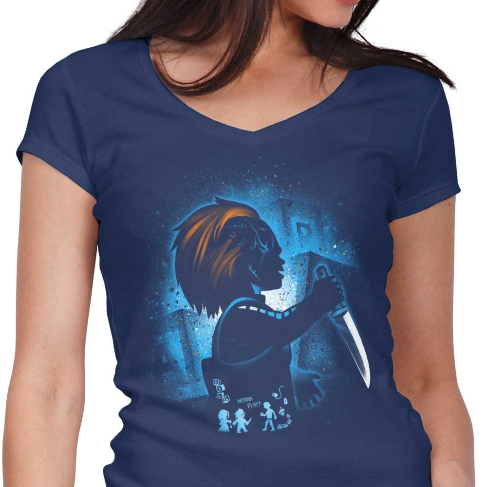 Scary Doll - Women's V-Neck