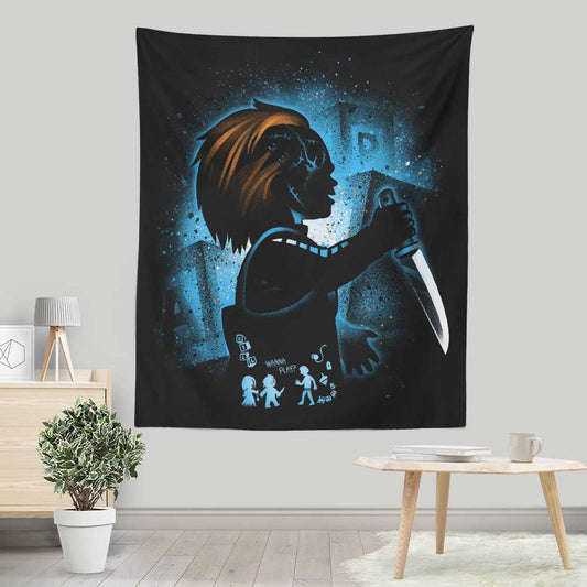 Scary Doll - Wall Tapestry