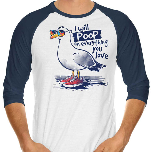 Seagull Love - 3/4 Sleeve Raglan T-Shirt