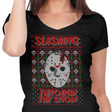 Slashing Through the Snow - Women's V-Neck