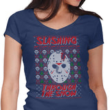 Slashing Through the Snow - Women's V-Neck