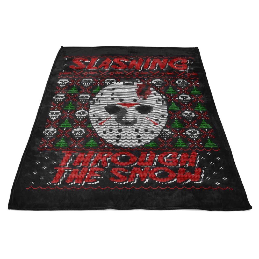 Slashing Through the Snow - Fleece Blanket