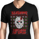 Slashing Through the Snow - Men's V-Neck