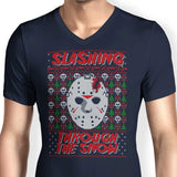 Slashing Through the Snow - Men's V-Neck