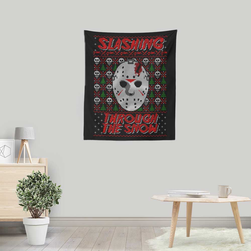 Slashing Through the Snow - Wall Tapestry