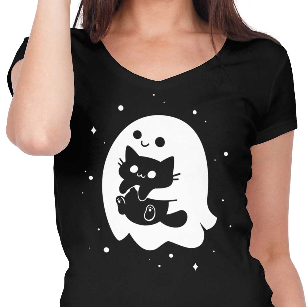 Spooky Cat Snatcher - Women's V-Neck