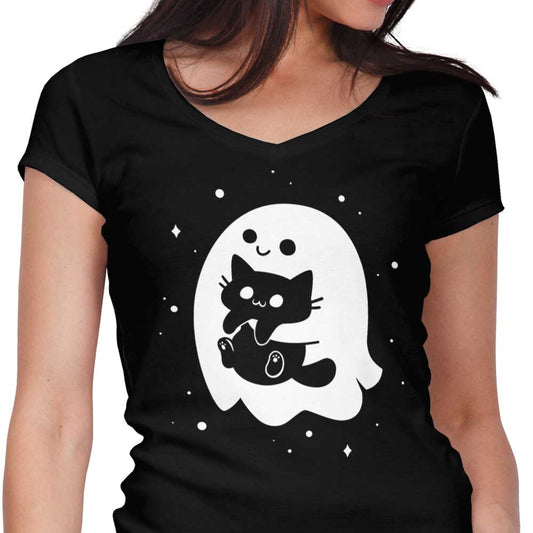 Spooky Cat Snatcher - Women's V-Neck